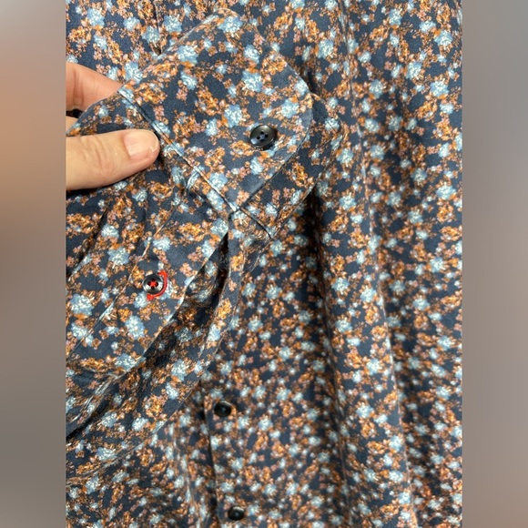 Anthony of London poplin button-down shirt, Large, navy pattern, Business Casual - Picture 4 of 8